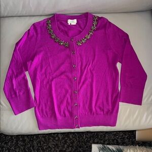 Kate Spade Magenta Cardigan with Rhinestones Medium